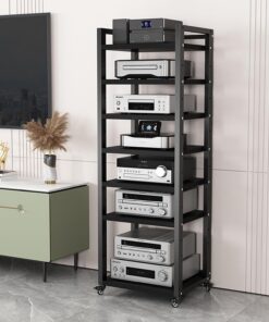 Meuble hifi,Support Multimédia Audio Et Vidéo D'angle For TV,meuble chaine hifi Rangement Audio Et Vidéo For Bureau À Domicile,étagère d'armoire de tour multimédia,Support Audio Et Vidéo À 5 Niveaux(7