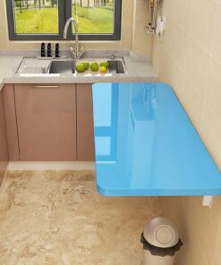 Bureau Mural Rabattable Petite Table Murale Pliante De Service Ajout Parfait Au Bureau à Domicile/Blanchisserie/Bar à La Maison/Cuisine (Color : Blauw, Size : 50x40cm/20x16in)