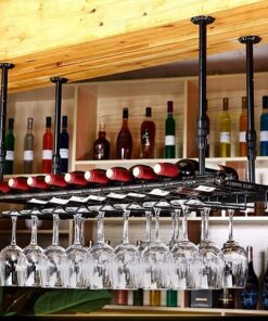 casier à vin, casiers à vin Suspendus européens, casier à vin de Plafond, casier à Verres à vin Suspendu rétro Loft, Rangement pour Bar/Salon/Cuisine, casier à Bouteilles de vin, d