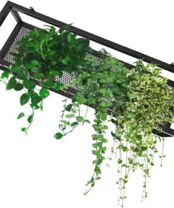 Étagère de Plafond Noire Suspendue Flottante, Porte-Bouteilles de vin Suspendus, Support de Fleurs Flottant en métal pour Bar, Restaurant, café 60/80/100/120/140 cm (140 x 25 x 15 cm)