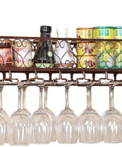 Casier à vin Mural avec Support en Verre, Porte-Bouteille en métal, étagères flottantes pour Bar, Organisateur de Bouteilles de vin, présentoir de Rangement Multifonctionnel pour l