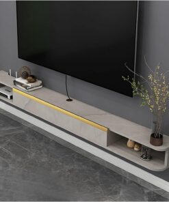 Meuble TV Flottant,Étagère TV Murale en Bois Massif,Composant D'armoire De Centre De Divertissement,pour Ranger Les Consoles De Jeux De Boîte De Câble TV Box De Lecteur DVD