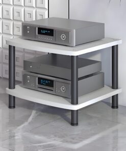 Meuble HiFi AV mobile à 2/3/4 niveaux, Meuble Rack Audio for CD, Meuble stéréo, armoire for composants de support audio, armoire de rangement multimédia for la maison/le bureau/le théâtre(Nero,