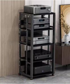 Supports stéréo à 5 Niveaux pour Le Salon et la Maison, Tour de Support Audio et vidéo d'angle pour Armoire de Composants multimédia AV, étagère pour équipement électronique, étagères de ran