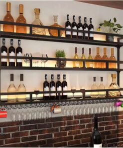 Étagères flottantes pour Bar, étagère d'affichage pour Bouteilles d'alcool à LED, Armoire à Liqueur de Bar, étagère d'affichage pour Bouteilles de Bar, Support de Rangement multifo