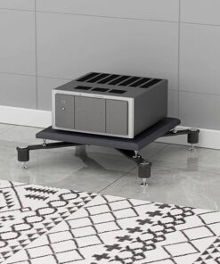 Rack Audio À Cadre en Acier, Meuble Hi FI À Plusieurs Niveaux, Meuble Audio Vidéo Ouverte avec Pointes De Pied Absorbant Les Chocs, Meuble Rack Audio, for Le Bureau À Domicile(Nero,1-Tier)