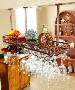 Porte-Bouteilles muraux Porte-Verres à vin Suspendus Porte-Bouteilles rustiques pour étagères murales, Bar Flottant, unité de Bar Vintage, Multi-Taille, lsx
