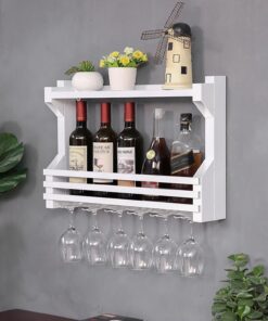 Casiers à vin industriels Suspendus, présentoir à vin Mural Moderne, présentoir à vin en Fer, Support à Verres à vin Suspendu, étagères flottantes pour Bar, Support à Verres à vin inversé, s