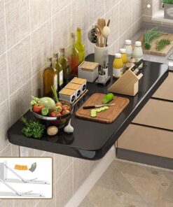 Table Pliante Flottante Murale à Suspendre pour Bureau à Domicile, Bureau d'ordinateur Multifonctionnel/Table de Bar/établi/Table à Manger de Cuisine/Coiffeuse 4 Couleurs 21 Taille