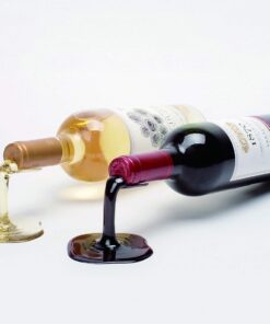 Beyond123 IS039RW Porte-Bouteille de vin renversé, Plastique, Rouge/Blanc, Taille L