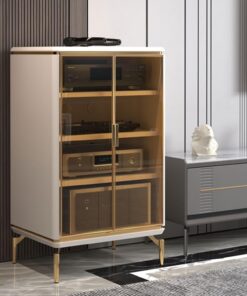 Meuble chaine hifi,étagère d'armoire de tour multimédia,support multimédia audio et vidéo d'angle for tv,meuble hifi,rack hifi,meuble chaine hifi meuble multimédia for composants audio et vidéo(Light