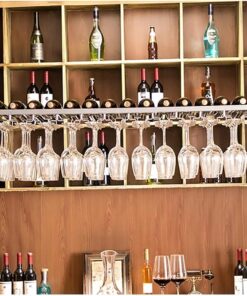 casier à vin, casier à vin, casier à vin, Support de Bar en Fer forgé, Support de Verre à vin à l'envers, Support de Verres à Pied en métal, Hauteur réglable pour Bars, Restaurants