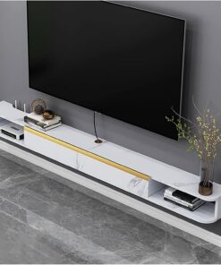 Meuble TV Flottant,Étagère TV Murale en Bois Massif,Composant D'armoire De Centre De Divertissement,pour Ranger Les Consoles De Jeux De Boîte De Câble TV Box De Lecteur DVD