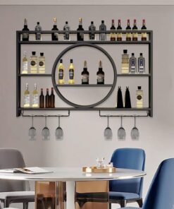 Casier à vin Mural, casier à vin Mural en métal pour armoires, casier à vin Mural pour Bar à Domicile, unité d'intérieur pour Restaurant, Bar, Cuisine (Taille : 100 x 15 x 80 cm, c