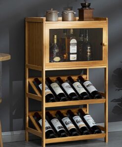 Casier À Vin En Bambou, Bar À Domicile, Stockage D'affichage À Vin, Casier À Vin Sur Pied, Support À Vin Avec Étagères, Casier À Vin De Grande Capacité, Casier À Vin Pratique,pour Bar,salon,restaurant