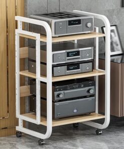 YHWKG Meuble Hi FI, Meuble stéréo Multicouche,Meuble Rack Audio Vidéo for Lecteur, avec étagères réglables en Bois Massif, Adapté à la Salle de Divertissement/Maison/Studio(19.6x27.5/50x70cm)