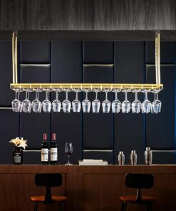 Casier à vin Bar Restaurant Porte-Verre à vin Mural, Porte-Bouteilles de vin Suspendu à Hauteur réglable Moderne et élégant pour Les Bars Cuisines Étagère de décoration de la maiso