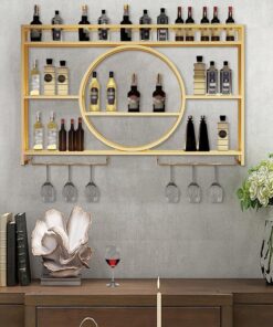 Meuble de Bar à Domicile, casier à vin Mural et casier à vin en liège pour Placard, étagères murales Minces pour Chambre à Coucher, Supports à Verres pour Bar pour décoration de sa