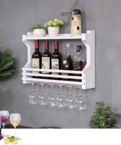 Porte-Bouteilles de vin Mural avec Support pour Verres à vin, étagères de Bar, Mini-Bar, présentoir pour Bouteilles d'alcool, étagères pour Bouteilles de vin pour la Maison, Le Bar