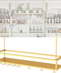 Porte-Bouteilles à Suspendre, Support Mural pour Verres à vin, étagères de Bar flottantes, présentoir pour Bouteilles d'alcool, Mini-Bar, Supports à vin pour Bouteilles de vin pour