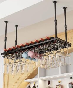 Casier à vin de Plafond, Support réglable en métal Suspendu, Support Flottant pour Bouteilles de vin en Fer, étagère de Rangement pour Bar, café, Cuisine, fête