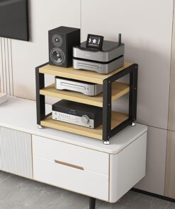 Meuble hifi,Support Multimédia Audio Et Vidéo D'angle For TV,Support Audio Et Vidéo À 4 Niveaux,Meuble chaine hifi Rangement Audio Et Vidéo For Bureau À Domicile,étagère d'armoire de tour multimédia(B