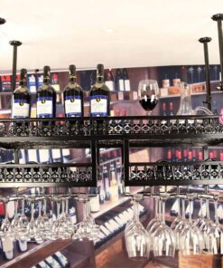 Casier à vin Mural réglable en Fer pour décoration de Plafond, Support Industriel à Suspendre pour Verres à vin, Support pour Bouteilles de vin Vintage pour Bars, Maison et Cuisine