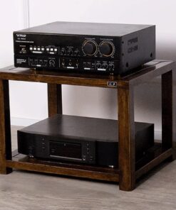 Meuble de Rangement Cube, Meuble Etagere Salon, Support de Stockage Audio, Support de Rangement Audio Robuste en Bois D'hévéa Massif 2 Tailles 3 Couleurs(Brown,2 Layer)