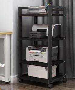Générique Meuble stéréo, Support multimédia, étagère de Jeu, Support Audio, Support d'angle de Divertissement, Armoire pour Console multimédia, Armoire Haute pour Rack Audio extérieur avec roulettes,