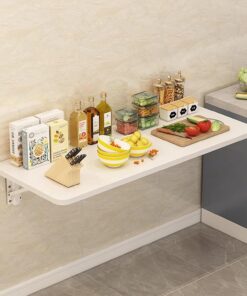 Table Murale Rabattable pour Cuisine, Table de Bar Pliante pour Salle à Manger, Bureau Pliable pour Ordinateur Portable, Table d'établi Rabattable avec Supports (Taille : L80 x l40 cm/L31 x