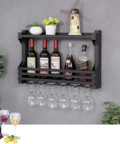 Casier à vin Mural avec Porte-Verres et Mini-Bar pour la Maison, Le Bar, la Salle à Manger, la Cuisine et Le café, Blanc (60 cm)