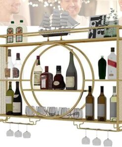 Étagère de présentation de Bouteilles d'alcool pour Bar, avec Support de Verre à vin Suspendu, Support de vin Flottant, décoration de Fond de Restaurant de Salon (Taille : 100 x 15