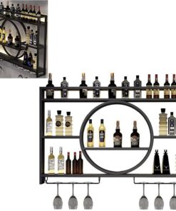 Étagères murales flottantes, présentoir à vin Mural en métal, étagères flottantes pour Bar, casiers à vin muraux, présentoir à vin en Fer avec étagères, pour la Maison, Les Bars