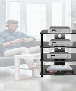 Coin de Support multimédia AV, Support/Armoire de Composants stéréo de 23 à 31 Pouces de Hauteur, unité Audio-vidéo Industrielle pour la Maison, Centre de Divertissement sur étagère d'équipe