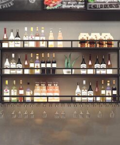 Casier à vin Mural, casier à Verres à vin, étagères flottantes pour Bar, étagère de présentation de Bouteilles de Bar, Support Suspendu pour Tasses à vin, étagères de Bar Modernes