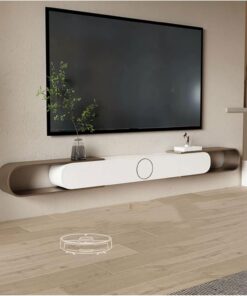 Meuble TV Meuble TV flottant extensible, centre de divertissement mural avec rangement et étagère ouverte, meuble console multimédia moderne for salon, chambre à coucher Meuble pour téléviseur