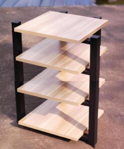 Présentoir Audio Meuble TV d'angle Mobile Support Audio sur Pied Armoire de Rangement Multimédia Facile à assembler Économiser de l'espace pour Le Bureau La Chambre À Coucher.(Original wood,70x55x90cm