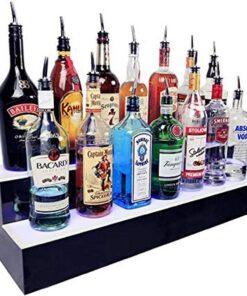 Présentoir De Bouteille d'alcool Éclairé par LED en 2/3 Étapes, Étagère De Bar Éclairée Et Éclairée, Étagères D'éclairage pour Boissons avec Télécommande, Plusieurs Couleurs