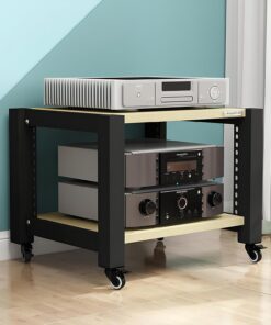 Support multimédia Av, armoire de rangement pour album d'enregistrement avec étagères réglables, support audio de stockage ouvert, armoire stéréo multifonction pour salon, jeux, salle d'enre