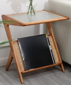 Meuble Audio Vidéo en Bambou, Meuble Hi FI AV, Aucune Installation Requise, Comptoir en Verre, Meuble Rack Audio, for Le Salon, Les Salles D'enregistrement