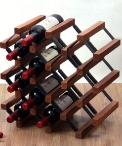 Casier à vin en métal pour comptoir Petite Armoire de Rangement à vin de Table pour Bar à Domicile et Cuisine Organisateur de Bouteilles de vin baigné de Soleil
