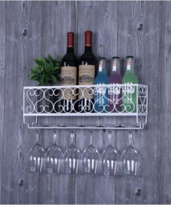 Casier à vin Mural Moderne avec Support en Verre et étagère, Support en métal pour Bouteilles de vin, étagère de présentation, Mini-Bar, étagères à Liqueur pour la Maison, Le Bar,