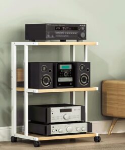 Console multimédia d'angle Meuble TV Meuble multimédia Petit centre de divertissement Étagère multimédia Étagères de jeu Support multimédia AV Tour audio Stockage multimédia Meuble console p