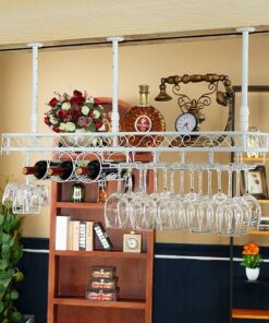 Porte-Bouteilles muraux Porte-Verres à vin Suspendus Porte-Bouteilles rustiques pour étagères murales, Bar Flottant, unité de Bar Vintage, Multi-Taille, lsx