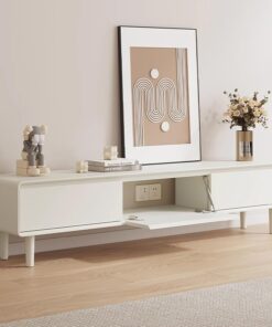Meuble TV Moderne pour Téléviseur Jusqu'à 65", Meuble Bas de Rangement pour Équipements Multimédias de Divertissement avec 3 Tiroirs