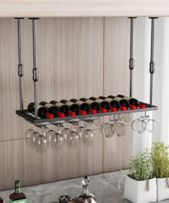 Étagère à vin Suspendue en Fer de Style européen pour Verres à vin, étagère de décoration de Plafond pour Bars, Restaurants, Cadre d'affichage de Rangement (Taille : 100 x 30 x 30