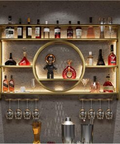 Casier à vin étagères de Bar en métal fixées au Mur, unité de Bar présentoirs à vin flottants étagère à Alcool en Fer, étagère à Alcool présentoir de Bouteille d'alcool de Bar, pour Bars de