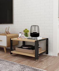 Étagère de Jeu,Étagère Multimédia,Meuble Audio/Vidéo,Étagères Rack de Stockage Audio Vidéo,Armoire Stéréo,Rack Stéréo Armoire AV,pour Salon,Le Bureau,La Chambre À Coucher.(Wood color,60x52x34cm)