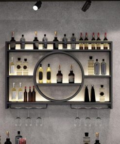 Casier à vin, Meuble de Bar à Domicile avec réfrigérateur, Cadeaux de Bar à Domicile, Porte-Verres pour Bar, étagère à vin pour Mur, Porte-Bouteille de vin Brubaker, Sculpture en m