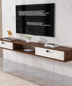 Meuble tele suspendu avec Rangement，en bois Meuble TV Suspendu Meuble，Meuble tv flottant pour centre de divertissement，meuble tv flottant pour centre de divertissement，salon, hôtel(C,100x24x18cm/39.4*